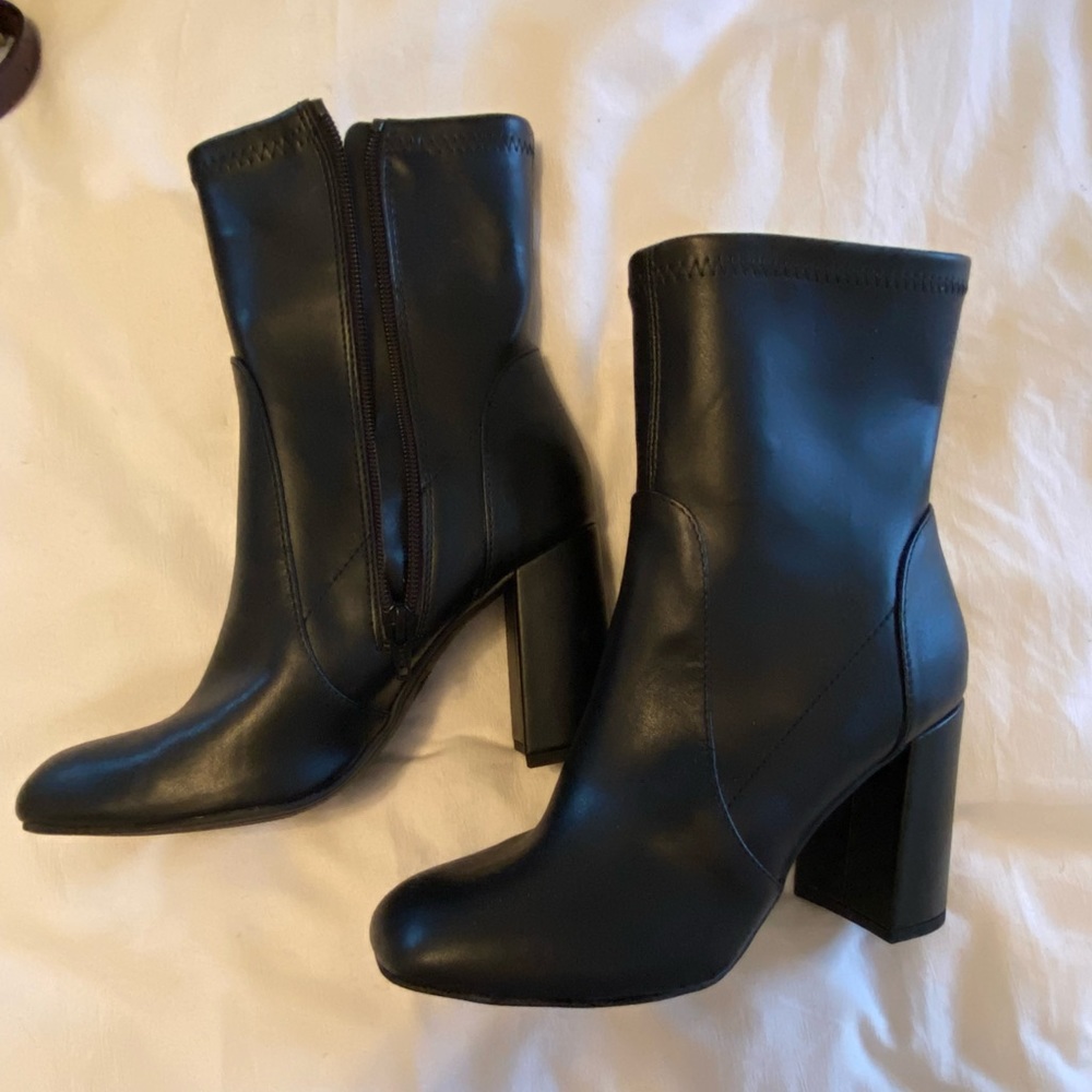 Target A New Day, black ankle boots with block heel. Size 7